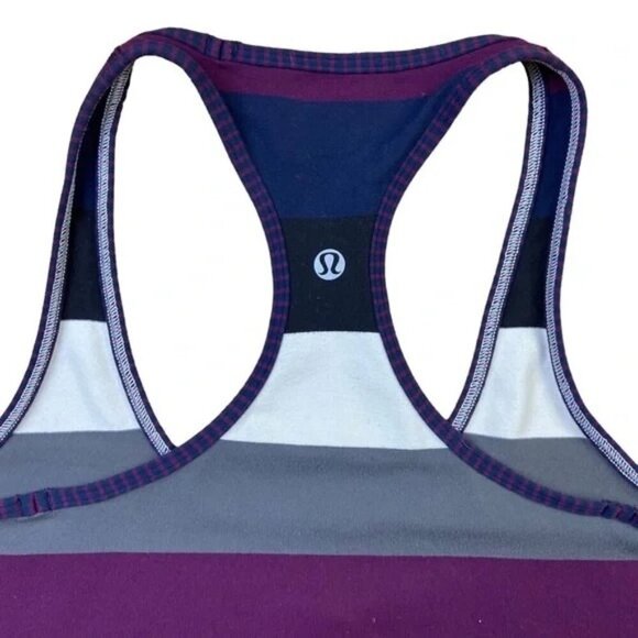 Lululemon Cool Racerback Hyper Stripe Tank Top in Plum - Picture 6 of 6